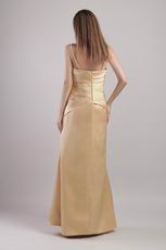 Floor-length Gold Spaghetti Strap Prom Dress In South Carolina