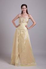 Sweetheart A-line Champange Embroidery Evening Dress