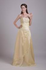 Sweetheart A-line Champange Embroidery Evening Dress