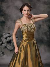 Classical Style Olive Brown Square Evening Dress Texas