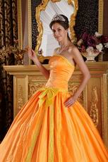 Embroidery Orange Quinceanera Ceremony Dress With Bowknot