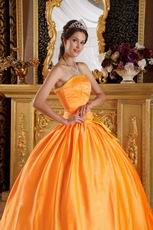Embroidery Orange Quinceanera Ceremony Dress With Bowknot