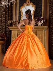 Embroidery Orange Quinceanera Ceremony Dress With Bowknot