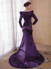 Dark Purple Long Sleeves Mother Dress For Wedding Party