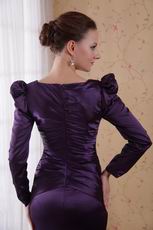 Dark Purple Long Sleeves Mother Dress For Wedding Party