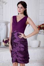 Designer Layers Skirt Grape Mother Of The Bride Dress