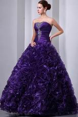 Ruffles Floor Length Skirt Purple Dama Dress For Quinceanera