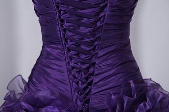 Ruffles Floor Length Skirt Purple Dama Dress For Quinceanera