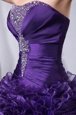 Ruffles Floor Length Skirt Purple Dama Dress For Quinceanera