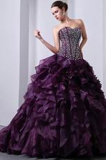 Sweetheart Ruffles Skirt Grape Quinceanera s Dresses Cheap