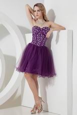 Crystals Grape Sweet Sixteen Dresses With Sweetheart Neck