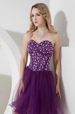 Crystals Grape Sweet Sixteen Dresses With Sweetheart Neck