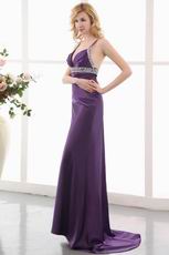 Sexy High Split Purple 2014 New Arrival Evening Dress