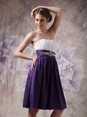 Contrast Color Knee-length Short Girls Bridesmaid Dress