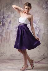 Contrast Color Knee-length Short Girls Bridesmaid Dress