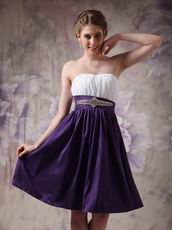 Contrast Color Knee-length Short Girls Bridesmaid Dress