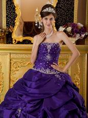 Cheap Strapless Floor Length Puffy Quinceanera Dress