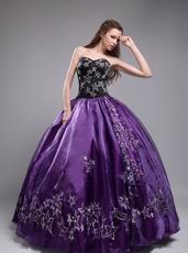 Embroidered Stars 2014 Designer Eggplant Quinceanera Dress