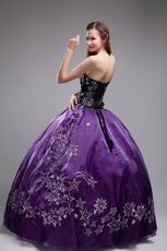 Embroidered Stars 2014 Designer Eggplant Quinceanera Dress