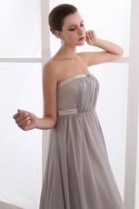 Top Seller Chapel Train Dark Gray Chiffon Formal Celebrity Dress