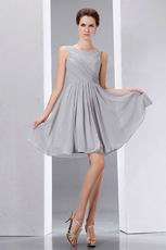 Simple Scoop Light Gray Short Graduation Dress Under $100