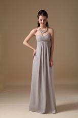 Grey Long Chiffon Skirt Bridesmaid Dress Under $100