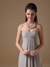 Grey Long Chiffon Skirt Bridesmaid Dress Under $100