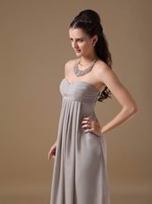 Grey Long Chiffon Skirt Bridesmaid Dress Under $100