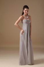 Grey Long Chiffon Skirt Bridesmaid Dress Under $100