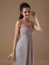 Grey Long Chiffon Skirt Bridesmaid Dress Under $100