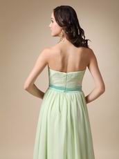 Long Chiffon Apple Green Dress For Bridesmaid Wear 2014