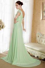 V Neckline Beaded Apple Green Prom Dress Designers List