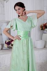 Best Seller V-Neck Lace Skirt Light Green Evening Dress