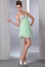 Cheap Pale Green Sequin Fabric High School Sweet 16 Dress