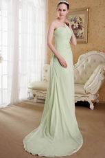 Yellow Green One Shoulder Neckline Chiffon Prom Dress