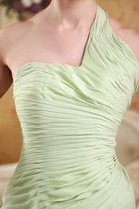 Yellow Green One Shoulder Neckline Chiffon Prom Dress