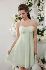 Strapless Knee-length Apple Green Chiffon Bridesmaid Dress