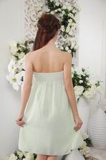 Strapless Knee-length Apple Green Chiffon Bridesmaid Dress