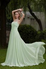 Strapless Apple Green Chiffon Bridal Party Dress Designers List