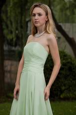 Strapless Apple Green Chiffon Bridal Party Dress Designers List