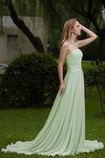 Strapless Apple Green Chiffon Bridal Party Dress Designers List