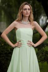 Strapless Apple Green Chiffon Bridal Party Dress Designers List