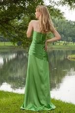 Fresh Green Strapless Taffeta Wedding Bridesmaid Dress