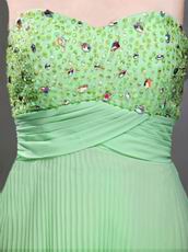 Apple Green Chiffon Exclusive Prom Dress Inexpensive