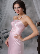 Pink Straps V Halter High-low Prom Dress For Discount Short and Long Skirt
