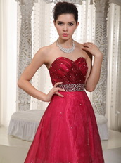 Fuchsia and Hot Pink Layers High-low Dress For Prom Wear Short and Long Skirt