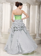 Spring Green Strapless High-low Taffeta Prom Dress Not Expensive Short and Long Skirt