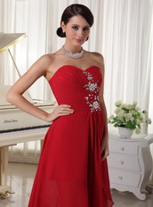 Sweetheart Red Chiffon High-low Unique Style For Girls Wear Short and Long Skirt