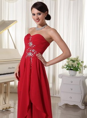 Sweetheart Red Chiffon High-low Unique Style For Girls Wear Short and Long Skirt