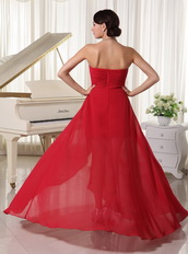 Sweetheart Red Chiffon High-low Unique Style For Girls Wear Short and Long Skirt